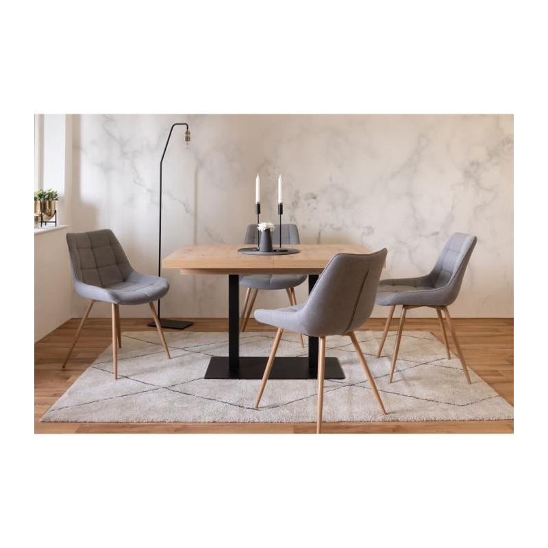 Table à manger extensible ORLANDO - Chêne artisan / noir