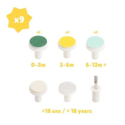 Kit manucure électrique Badabulle avec 6 embouts interchangeables