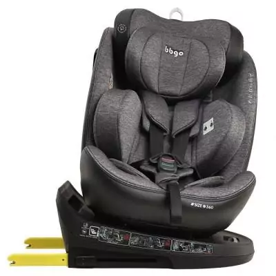Siege-auto pivotant BBGO - Wondersafe - Gris - Fibre bambou - I-SIZE - ISOFIX
