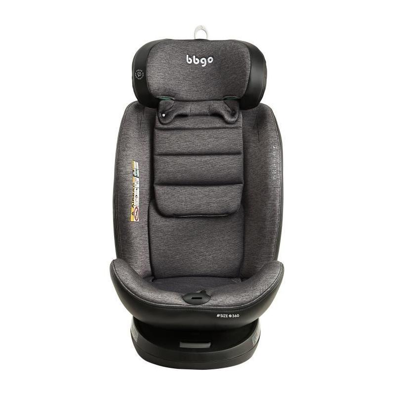 Siege-auto pivotant BBGO - Wondersafe - Gris - Fibre bambou - I-SIZE - ISOFIX