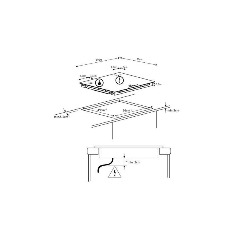 Plaque induction Continental Edison - 7200W - 1 zone flex - Noir