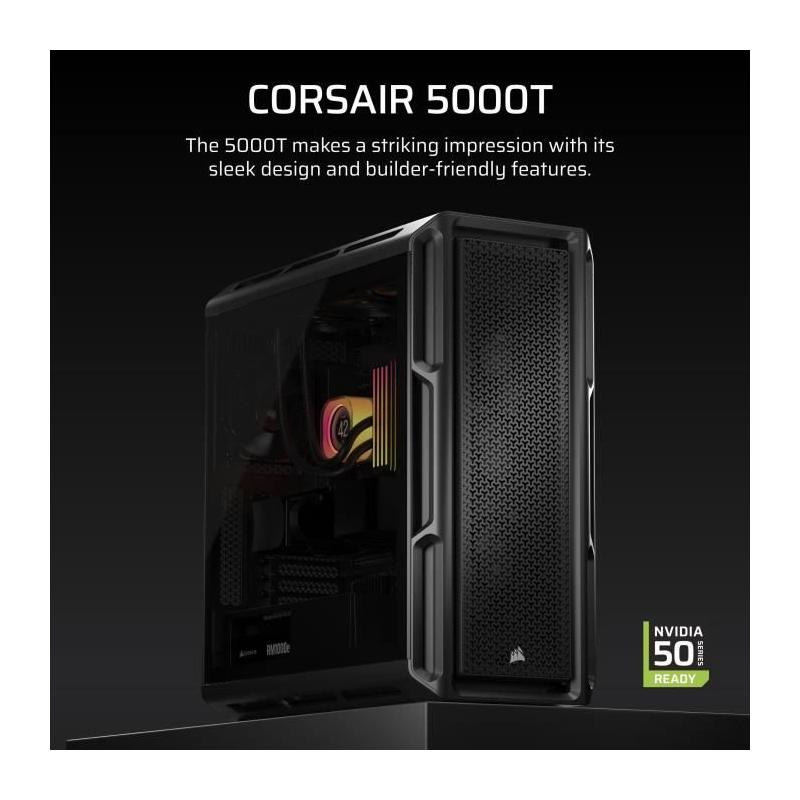 Boîtier PC CORSAIR Série 5000T Noir - Moyen tour