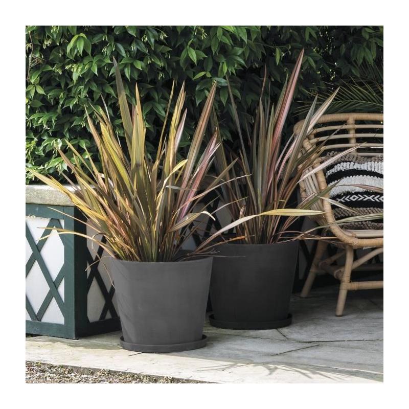 Pot de fleurs DEROMA Origin 85 L à roulettes - Anthracite