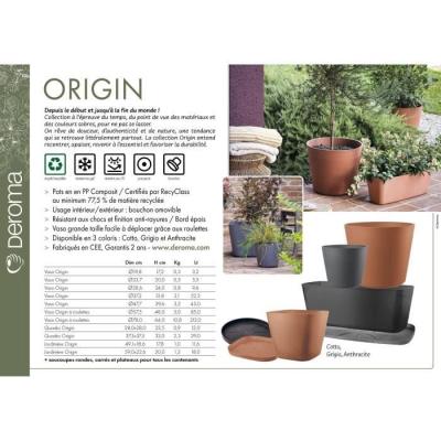 Soucoupe DEROMA Origin 49,5 x h4,5 cm Gris - Plateau stylé!
