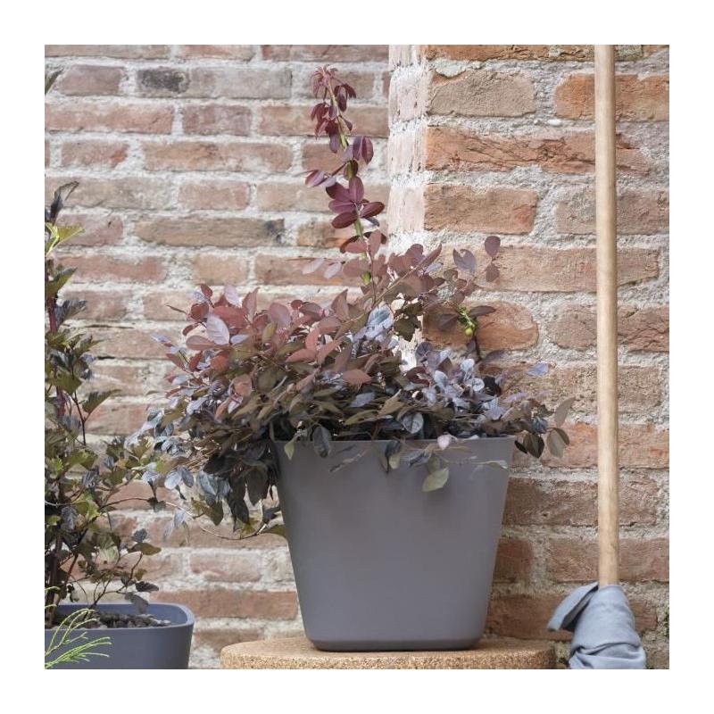 Pot de fleurs carré DEROMA Origin 30 L Gris - Élégance pour vos plantes