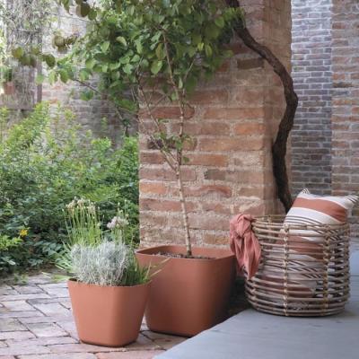 Pot de fleurs carré DEROMA Origin 12 L - Terre cuite