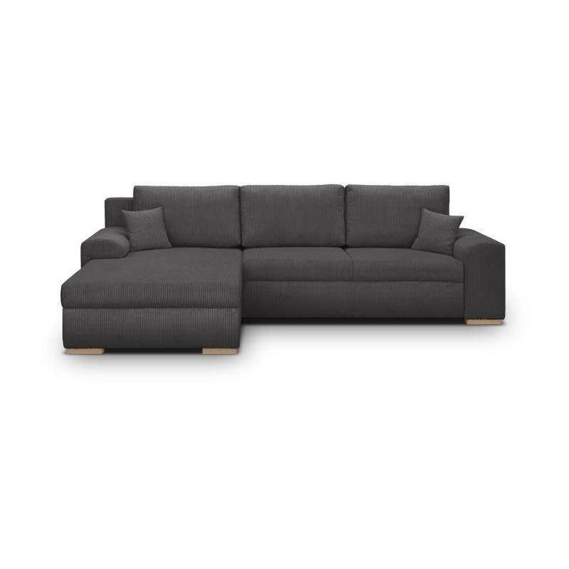 Canapé d'angle convertible 5 places INDIAN Gris foncé