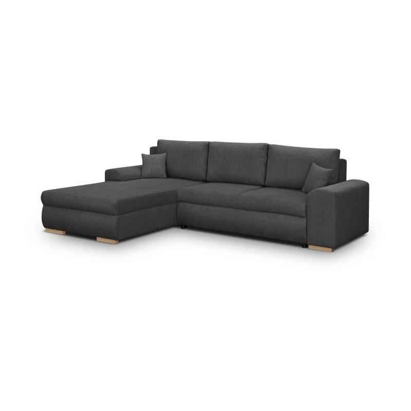 Canapé d'angle convertible 5 places INDIAN Gris foncé