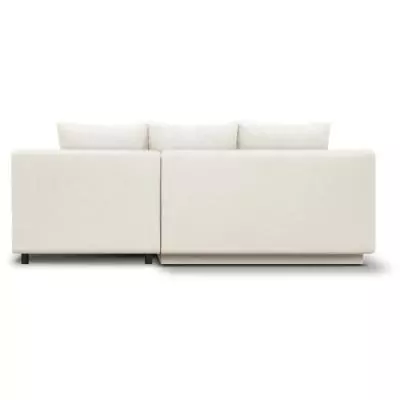 Canapé d'angle droit convertible MIKA - Tissu écru bouclettes Canapé d'angle droit convertible MIKA - Tissu écru bouclettes