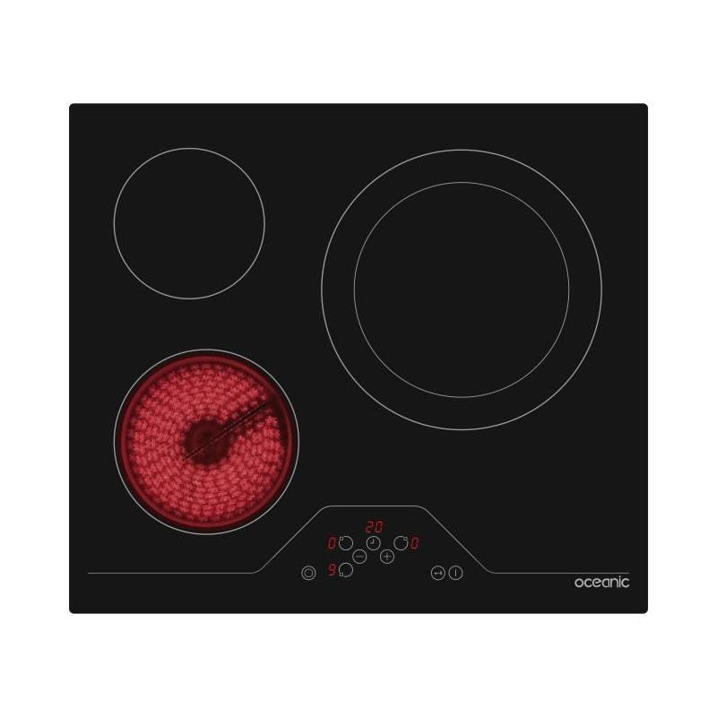 Plaque de cuisson vitrocéramique OCEANIC OCEATV3Z60B - 3 foyers - noir