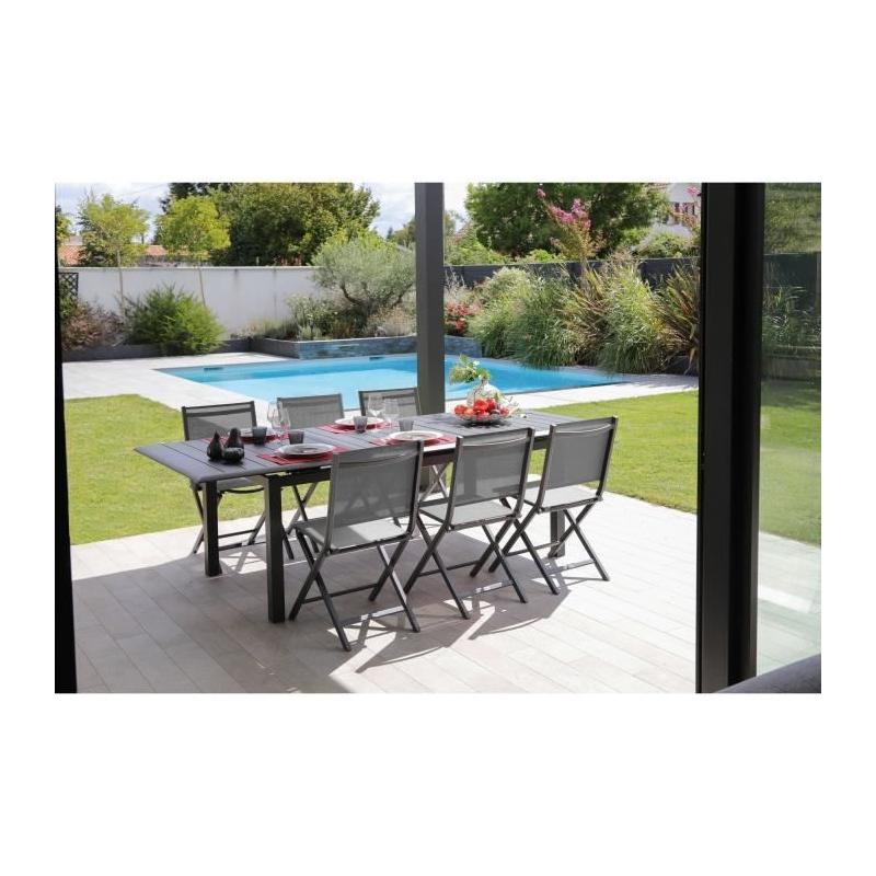 Table de jardin extensible en aluminium - LOUISIANE - 8/10 places