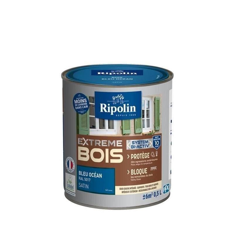 Peinture Bois Satin Haute Protection 10 ans - Bleu océan