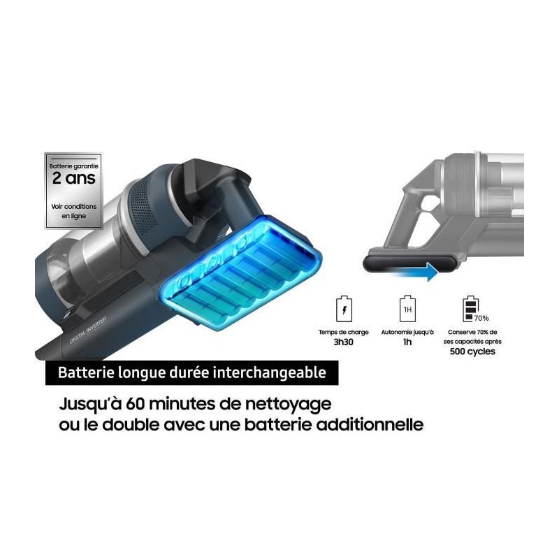 Aspirateur Balai SAMSUNG Jet 85 Complete: 210 AW, 60 min autonomie