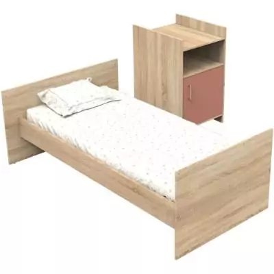 Lit combiné évolutif 90x190 cm CHARLIE - SAUTHON - Terracotta Lit combiné évolutif 90x190 cm CHARLIE - SAUTHON - Terracotta