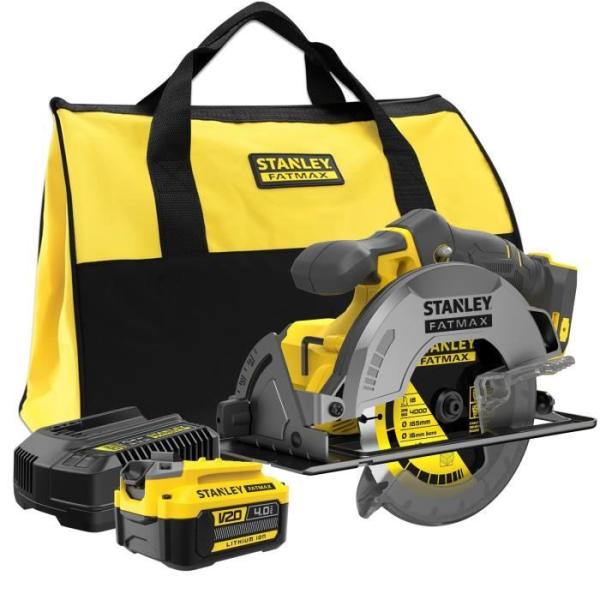 Scie circulaire 165mm - 18V - Alésage 16 mm, 4000 trs/min - Gamme V20 - STANLEY FATMAX, SFMCS500M1S-QW