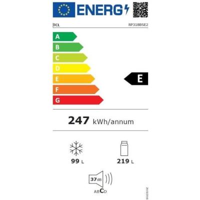 Réfrigérateur combiné TCL RP318BSE2 - 318 L Gris Quartz