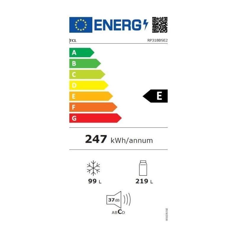 Réfrigérateur combiné TCL RP318BSE2 - 318 L Gris Quartz