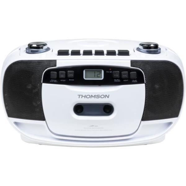 Lecteur radio cassette et CD portable - THOMSON - RK201CD - Blanc