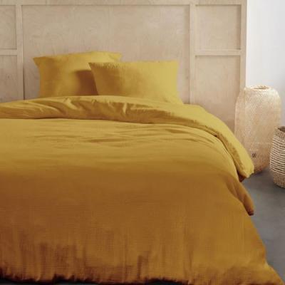 Parure de lit TODAY 2 personnes - Gaze de coton - Ocre