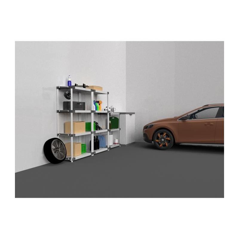 Étagère plastique TOOD 4 tablettes 80x40x168 cm Noir/gris