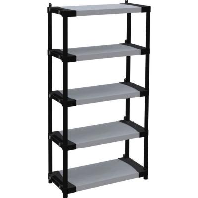 Étagère plastique TOOD 5 tablettes - Charge 80 kg - Noir/gris