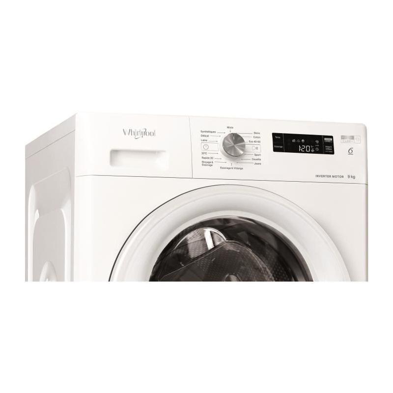 Lave-linge frontal Whirlpool 9 kg - Classe A