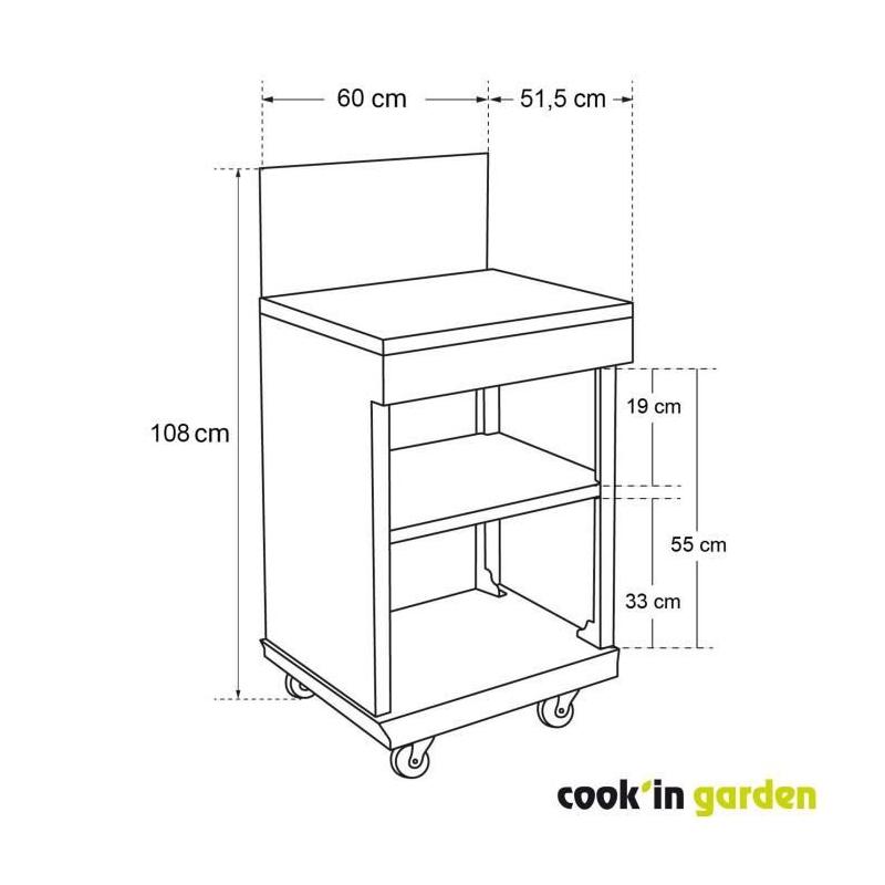 Desserte de jardin intégrable COOK'IN GARDEN - BBQ fidgi