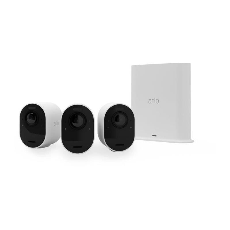 Pack de 3 caméras Arlo Ultra 2 Wifi sans fil - Surveillez en 4K et restez tranquille