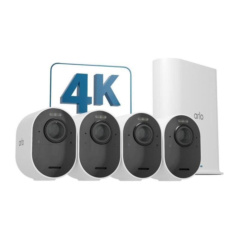 Kit de surveillance: ARLO Ultra V2 - 4 caméras extérieures avec batterie et vision nocturne