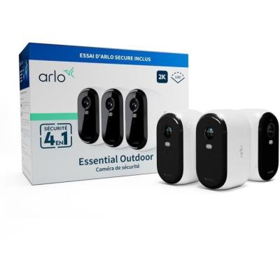 Caméra de sécurité connectée ARLO Essential2 - Pack 3 - Vision nocturne couleur