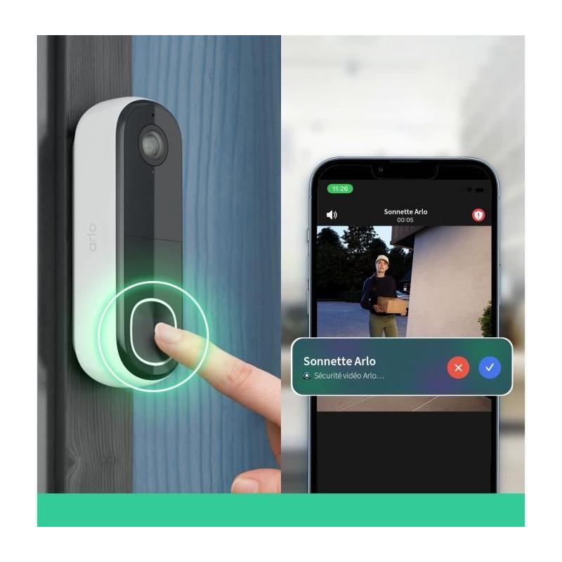 Sonnette Vidéo ARLO: Connexion WiFi directe & Sirene intégrée