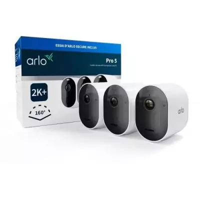 Kit caméra surveillance: Pack 3 Cameras ARLO Pro 5 Extérieur - Batterie - Vision nocturne