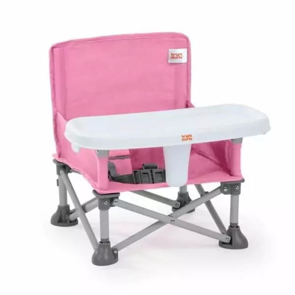 BRIGHT STARS Rehausseur de chaise, vert, pliable, nomade, de voyage, Léger et facile a nettoyer, Sac de transport inclus