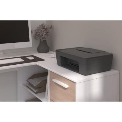 Bureau d'angle 3 tiroirs ESSENTIEL Blanc/Chene - PARISOT