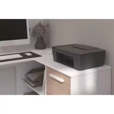 Bureau d'angle 3 tiroirs ESSENTIEL Blanc/Chene - PARISOT Bureau d'angle 3 tiroirs ESSENTIEL Blanc/Chene - PARISOT