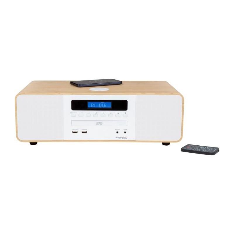 Chaîne Bluetooth Thomson Blanche/Induction 50W - Radio FM/CD/MP3/USB