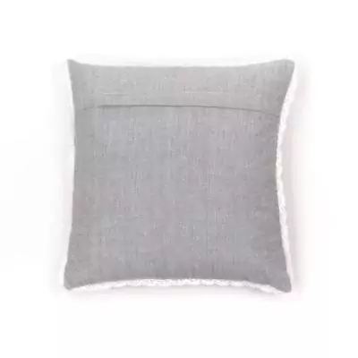 Coussin Charme Chambray x Dentelle Constance - 40 x 40 cm Coussin Charme Chambray x Dentelle Constance - 40 x 40 cm