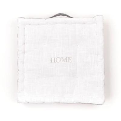 Coussin de sol TODAY CHARME - Slub x Chambray x Broderie Capucine