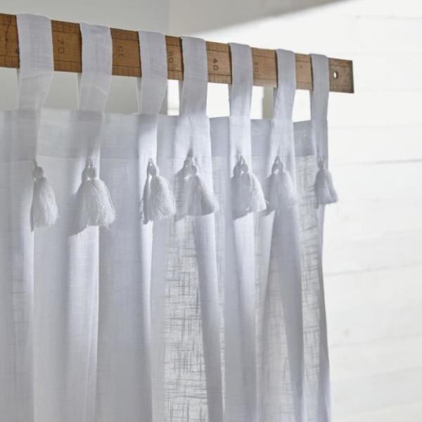Voilage - TODAY - CHARME - Pattes slub craie - 140 x 240 cm