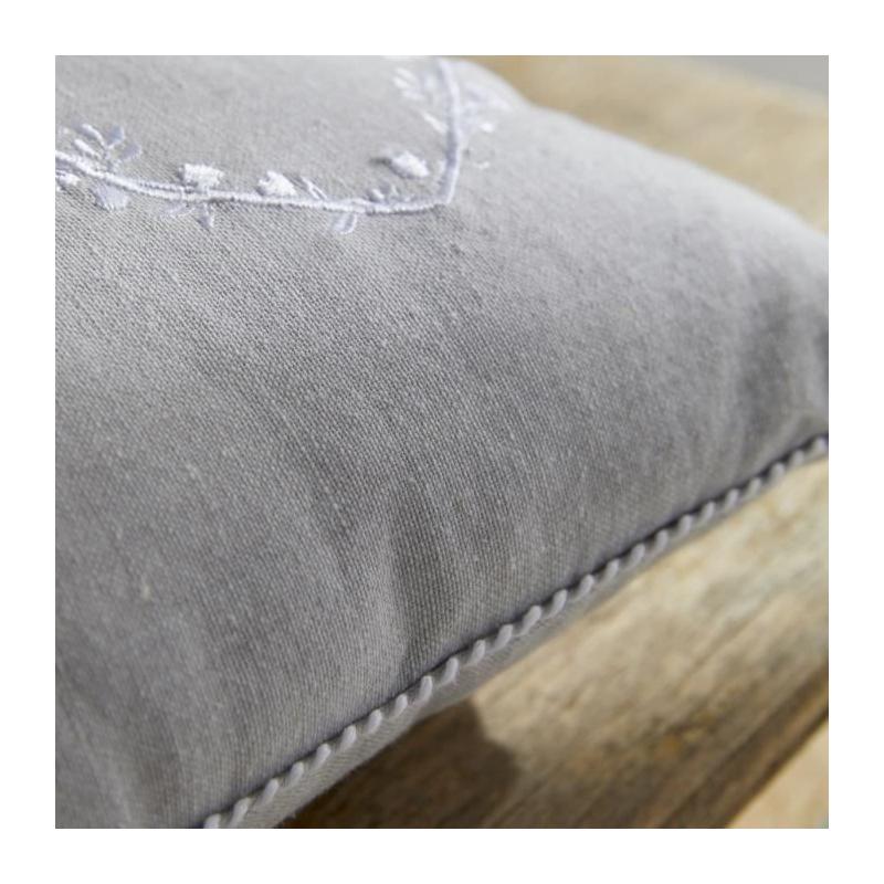 Coussin de chaise chambray avec broderie - Constance
