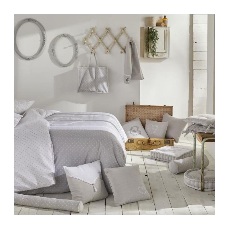 Coussin de chaise chambray avec broderie - Constance