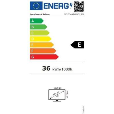 TV LED Continental Edison 40“ Full HD Smart VIDAA - Noir