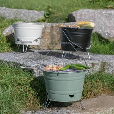 Barbecue à charbon portable - LIVOO - Inox - Ø27 cm - Hauteur 24 cm