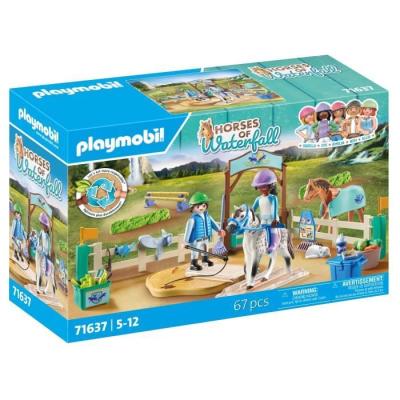Arene d'équitation PLAYMOBIL 71637: Chevaux de Cascade, 67 pièces