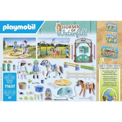 Arene d'équitation PLAYMOBIL 71637: Chevaux de Cascade, 67 pièces