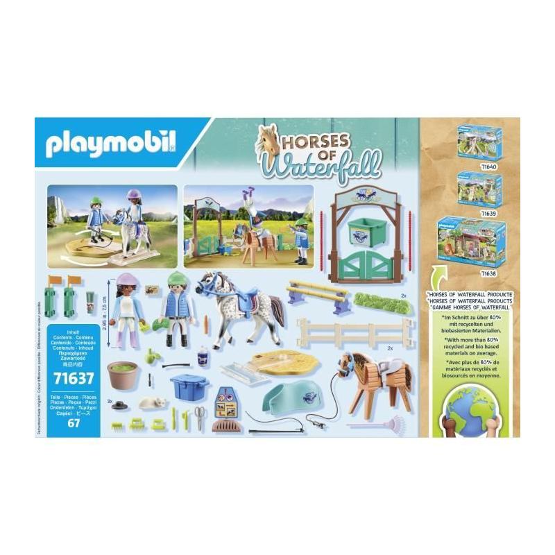 Arene d'équitation PLAYMOBIL 71637: Chevaux de Cascade, 67 pièces