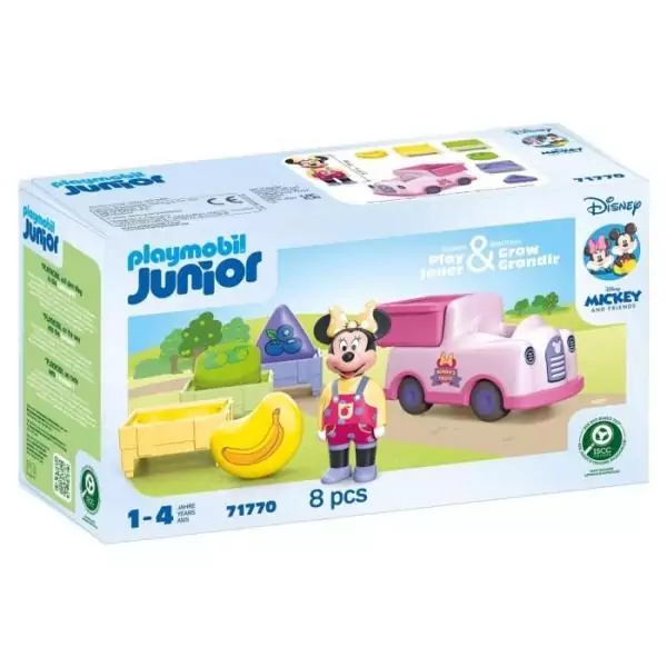 PLAYMOBIL Junior 71770 Minnie avec voiturette a fruits, Disney, 8 pieces, Des 12 mois