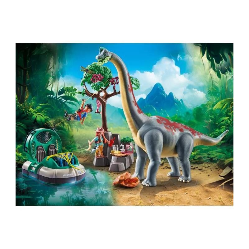 Découvrez l'aéroglisseur des explorateurs avec le Brachiosaure PLAYMOBIL 71819 !
