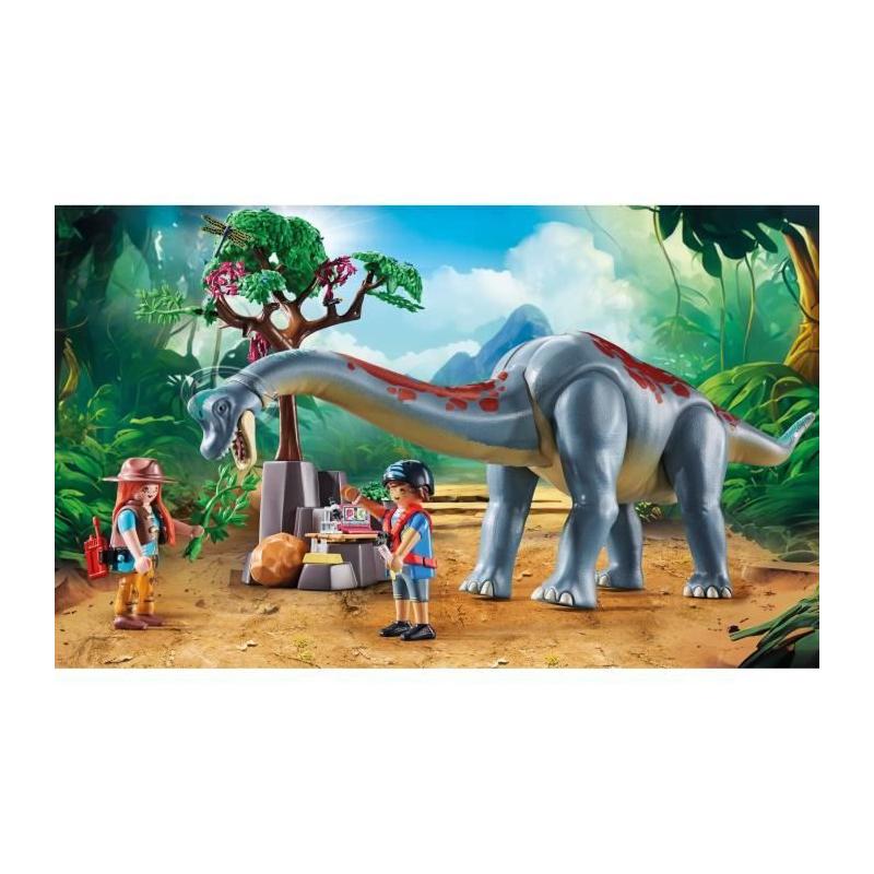 Découvrez l'aéroglisseur des explorateurs avec le Brachiosaure PLAYMOBIL 71819 !