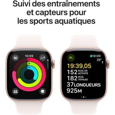 Apple Watch Series 10 GPS + Cellular 46mm - Boîtier Rose Gold - Bracelet Light Blush Sport_BAND